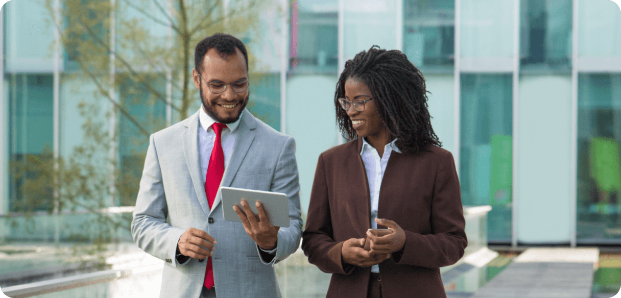 Business professionals using Bitstac